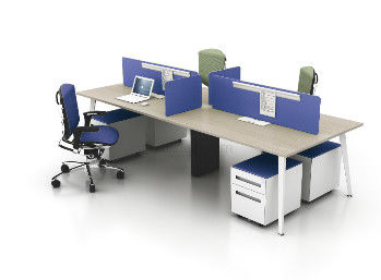 Commercial 4 Person Workstation Desk , Fireproof steel Office Depot Desks