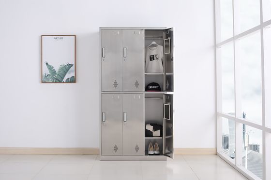 Six Doors Stainless Steel Storage Cabinet Cupboard locker office furniture For Clothes Easy To Assemble