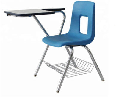 Navy Blue High School Desk Chair Combo , Anti Corrosion Student Table Chair