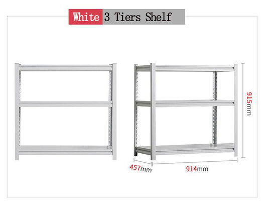 stable White Adjustable Steel Rack , 30 - 80kg Loading Steel Organizer Rack