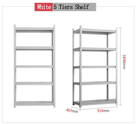 stable White Adjustable Steel Rack , 30 - 80kg Loading Steel Organizer Rack