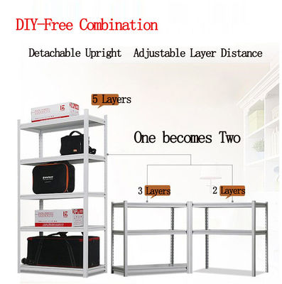 stable White Adjustable Steel Rack , 30 - 80kg Loading Steel Organizer Rack