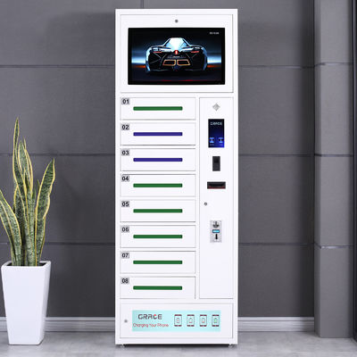 8 Bay Cell Phone Charging Lockers , Fingerprint Lock Phone Charging Station Kiosk