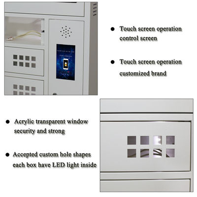 5V / 2.1A Multi Plug Cell Phone Storage Cabinet Touch Ads Screen Hotel Use