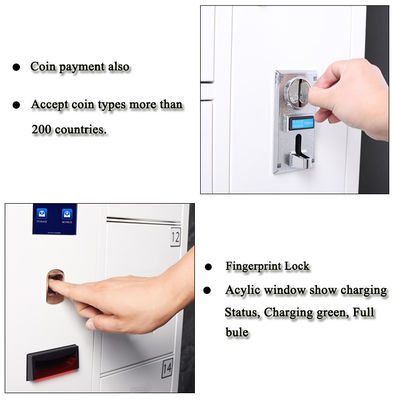 110V - 220V 40 Door Cell Phone Storage Cabinet Fast Charging With Leg Base