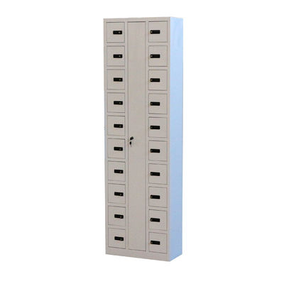 20 Doors Cell Phone Charging Cabinet Mobile Phone Locker Vertical Type Light Grey