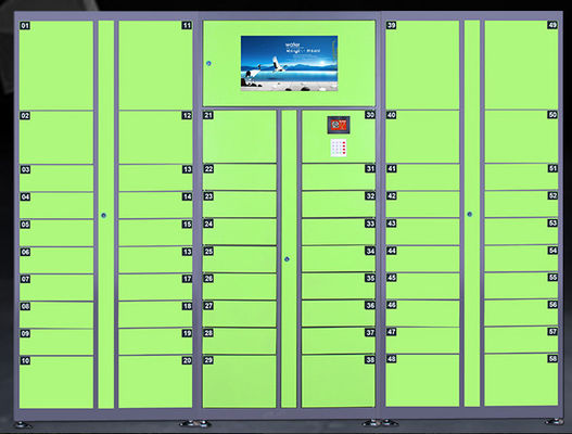 Intelligent Automated Parcel Lockers , Ads Screen Smart Package Lockers