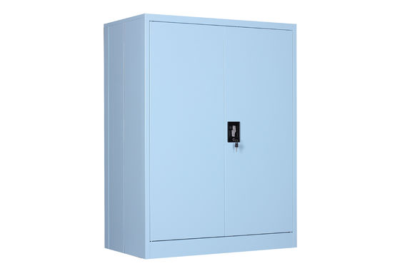 Solid Doors Blue Storage Cabinets , 2 Shelves Keyed Metal Storage Furniture