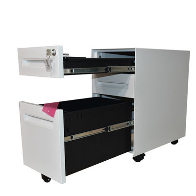 Lockable Steel Mobile Pedestal 3 Layers Drawers Full Assembly Structure