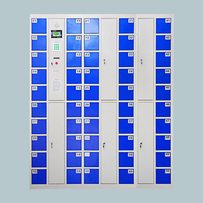 50 Doors Cell Phone Storage Cabinet H1800 * W1260 * D300mm Size Smooth Surface