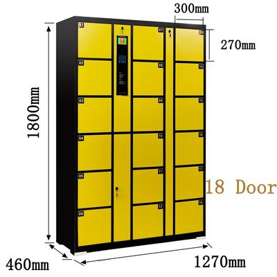 Self Encoded Electronic Safe Locker 18 Yellow Black Durable Storage Cabinet