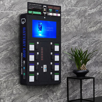 Pad Lock Kiosk Machine For Cell Phones , Stable Wall Mounted Phone Charging Station