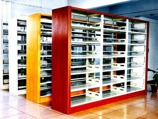 Double Sided Thick 1.5mm Steel Wood Bookshelf For Library