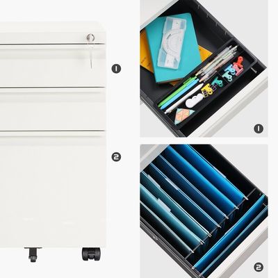 Three Drawer Mobile Thick 1.2mm Vertical File Cabinet