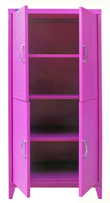 Purple 4 Door Metal Corner 1.2mm Wall Mounted Living Room Cabinet