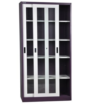 2 Doors Moving Sliding Purple H1850mm Office File Storage Cabinets