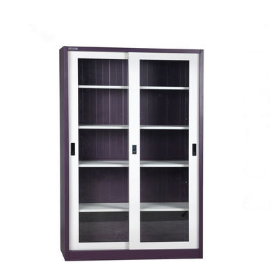 2 Doors Moving Sliding Purple H1850mm Office File Storage Cabinets