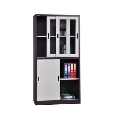 2 Doors Moving Sliding Purple H1850mm Office File Storage Cabinets