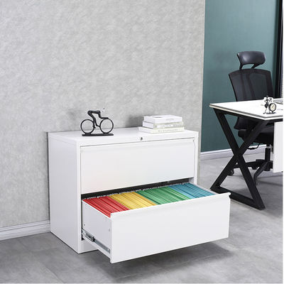 White A4 FC File 2 Drawer Lateral File Cabinet Metal Drawing Filing Cardboard